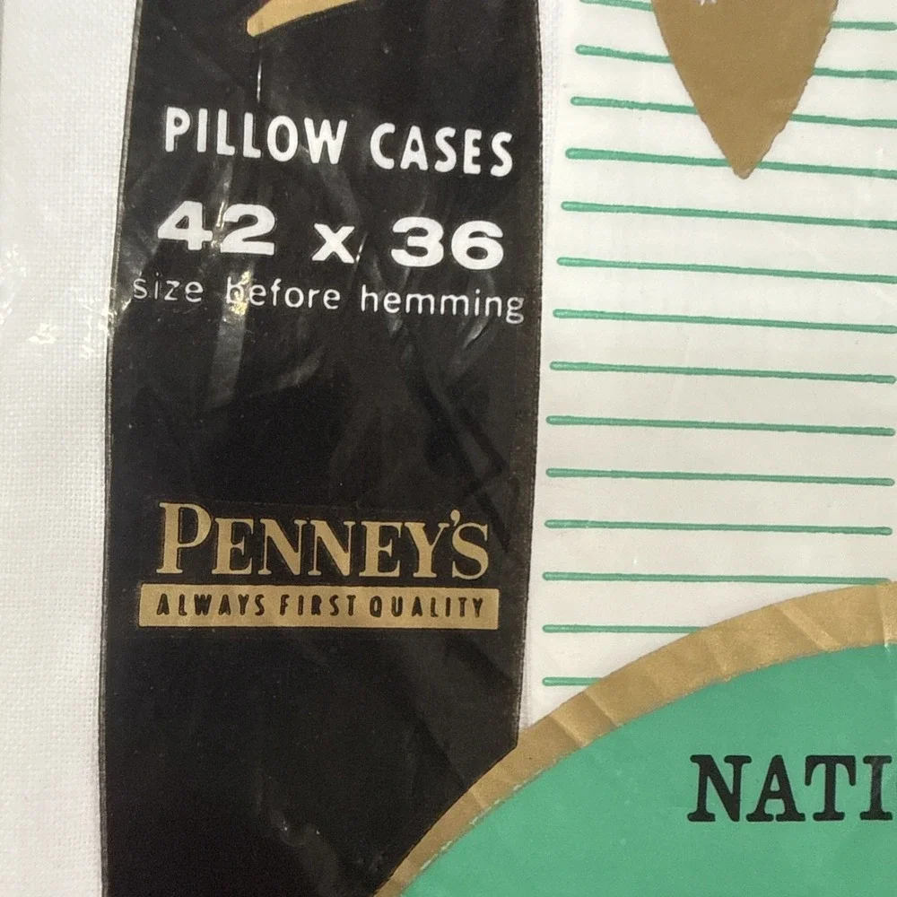 2 Pk PENNEYS Nation Wide 100% Cotton Muslin Pillowcases 42X36 Read